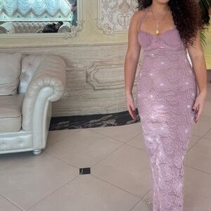 Elegant Lavender Outcast Lace Dress